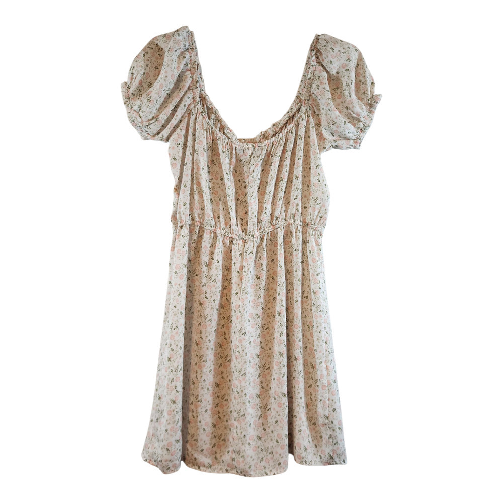 Trixxi mini dress sz med puff sleeve floral Y2K prairie milkmaid peasant babydol